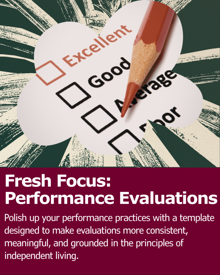 A photo of a red pencil on an an evaluation form. The title and a sentence from the Learn and Share descriptions are under the photo.