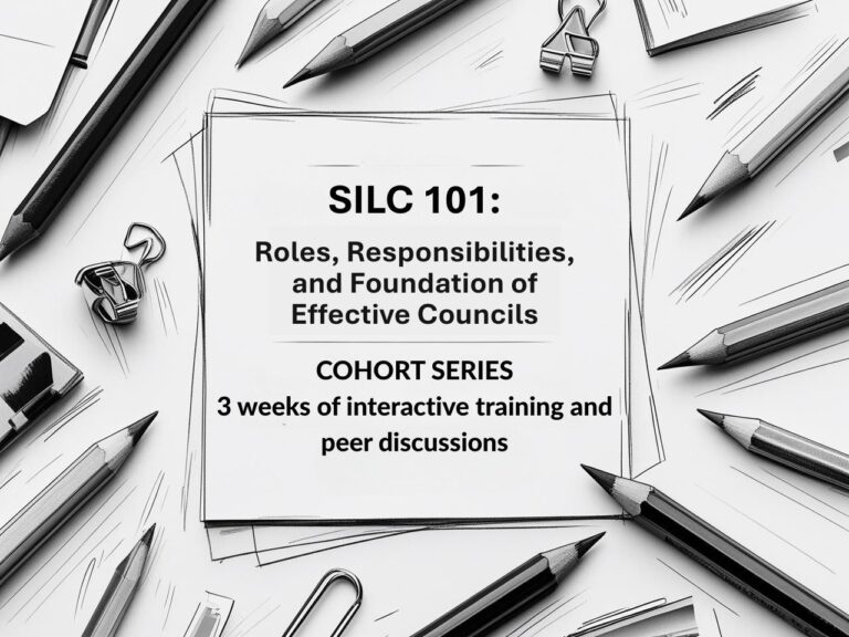 The title of the cohort with a graphic sketch of pencils and office supplies around it.