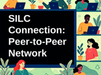 A cartoon graphic of different people sitting at their desk on a laptop with the title of this event on in the middle.